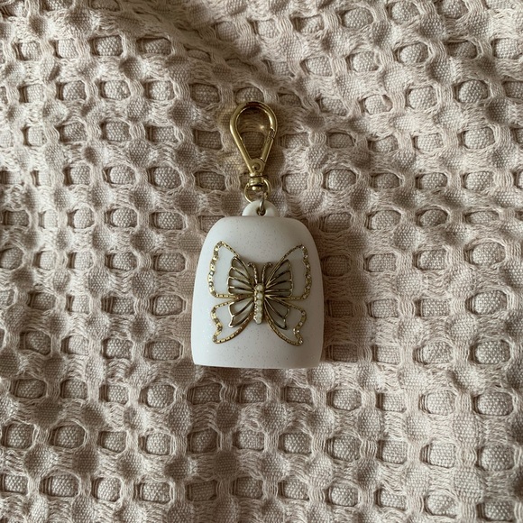 Bath& Body Works White Glitter Butterfly Hand Sanitizer Holder - Picture 3 of 5